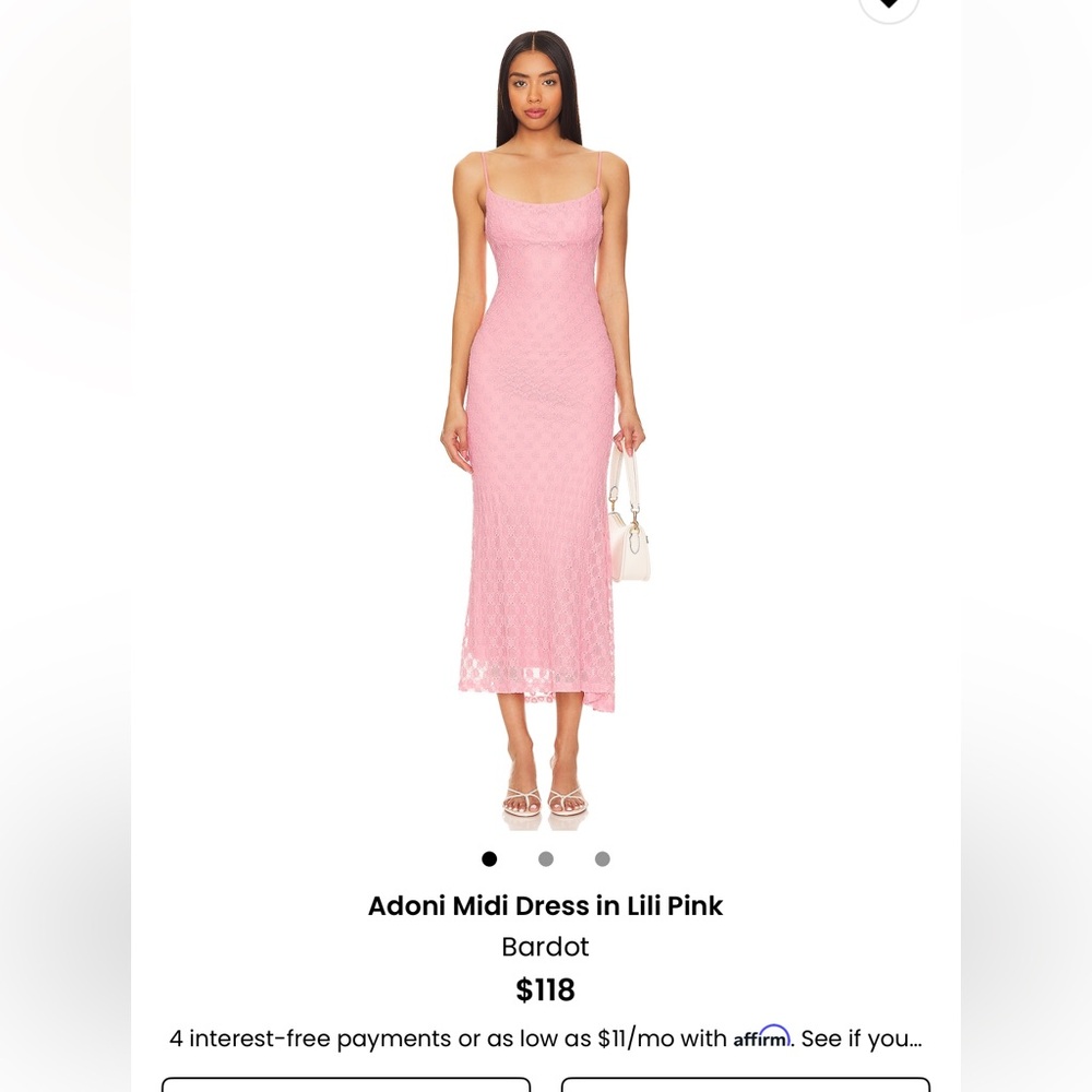 Bardot Lili Pink Adoni Midi Dress